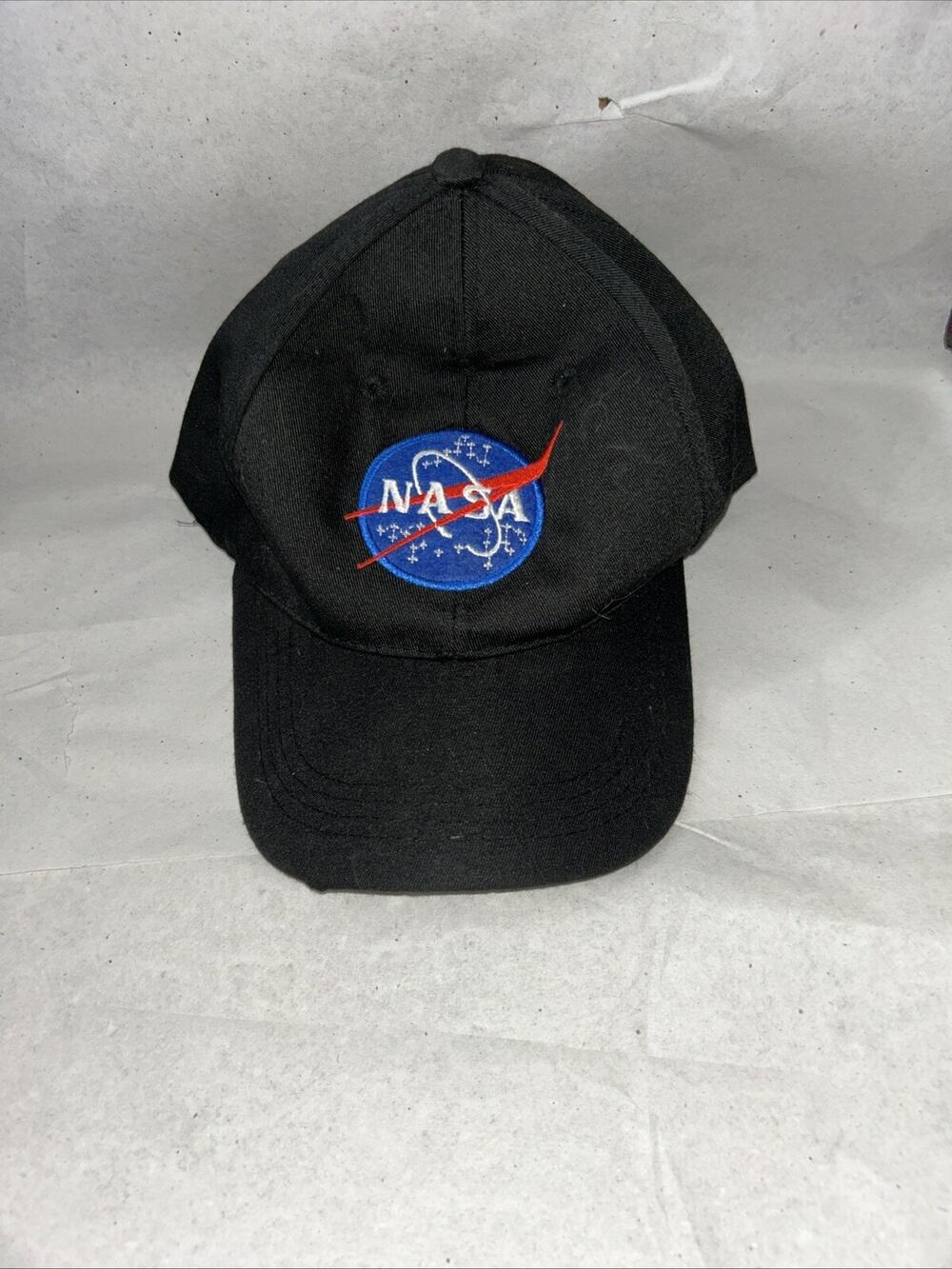 Spirit Halloween NASA Embroidered Adult Adjustable Strap Back Baseball Cap Black